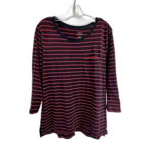Banana Republic Factory Striped Mailbu Tee 3/4 Sleeve Top large